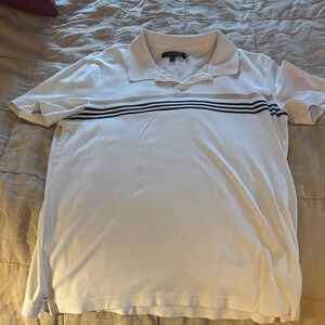 Banana Republic White Polo with Black Stripes